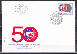 Yugoslavia 1995 50 Years Of The Red Star Sports Association FDC - Lettres & Documents