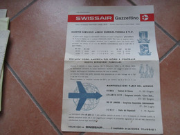 1955 Linee Aeree Svizzere SWISSAIR Gazzettino Nuove Servizio ZURIGO VIENNA E Vv. Manifestazioni Varie Nel Mondo - Tourism Brochures