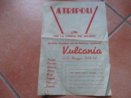 Maggio 1937 A TRIPOLI Per La Corsa Dei Milioni Grande Crociera Lussuosa Motonave VULCANIA - Tourism Brochures