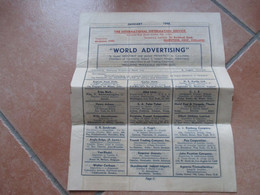 1948 WORLD Advertising The Internationa Information Service Maidstone Kent England Per Consolati Camere Di Commercio Exp - 1900-1949