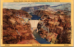 Nevada Arizona Hoover Dam And Powerhouse Curteich - Other