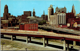 New York Buffalo Skyline And Part Of Skyway Bridge - Buffalo