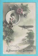 * Frasnes Lez Buissenal - Frasnes Lez Anvaing (Hainaut) * (Mug 173) Fantaisie, Souvenir, Avion, Airplane, Femme, Rose - Frasnes-lez-Anvaing