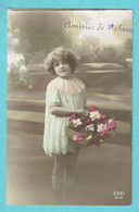 * Rebecq (Brabant Wallon) * (ZED 570) Amitiés De Rebecq, Fantaisie, Fille, Enfant, Girl, Panier De Fleurs, Old, Rare - Rebecq