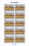 Burundi 2022, Animals, Giraffes II, Sheetlet - Ungebraucht