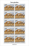 Burundi 2022, Animals, Giraffes II, Sheetlet - Unused Stamps
