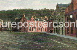 MELROSE STREET AND CROSS OLD COLOUR POSTCARD SCOTLAND - Roxburghshire