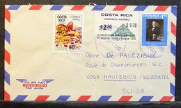 Costa Rica - Cover To Switzerland 1982 Food Cocoa Stamps On Stamps - Food