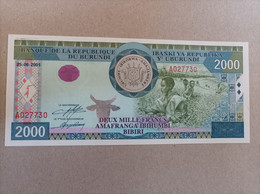 Billete De Burundi 2000 Deux Mille Francs 2001, UNC - Burundi