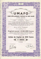 Titre De 1954 - UMAFO - Usines Métallurgiques D'Articles En Fonte Ouvrée - Industrie