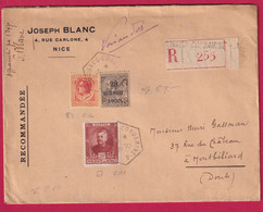 MONACO CONDAMINE A  RECOMMANDE POUR MONTBELIARD DOUBS LETTRE COVER FRANCE - Covers & Documents