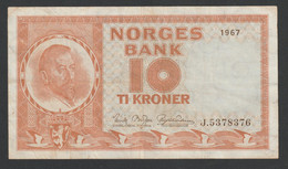 Norges Norvège - Billet De 10 Kroner 1967 - Norway