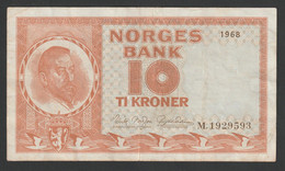 Norges Norvège - Billet De 10 Kroner 1968 - Norway