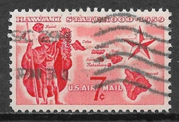 United States 1959. Scott #C55 (U) Alii Warrior, Map Of Hawaii & Star  *Complete Issue* - 2a. 1941-1960 Used