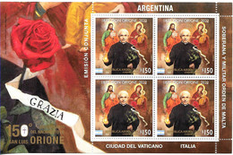 #75111 ARGENTINE,ARGENTINA 2022 DON ORIONE JOINT ISSUE ITALIA-VATICANO-S.O.MALTA S/S MNH                             MNH - Joint Issues