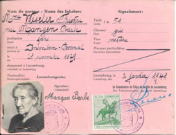 CARTE DE LEGITIMATION LUXEMBOURG - AUSWEISKARTE LUXEMBURG * 1948 - Sin Clasificación