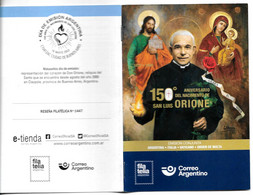 #75113 ARGENTINE,ARGENTINA 2022 DON ORIONE JOINT ISSUE ITALIA-VATICANO-S.O.MALTA RELIGION POST BROCHURE - 2021-...:  Nuovi