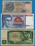 LOT BILLETS 3 BANKNOTES: YUGOSLAVIA  - GREECE - CZECHOSLOVAKIA - Lots & Kiloware - Banknotes