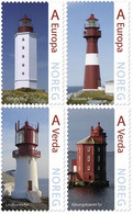 Norway Norwegen 2015 Lighthouses Set Of 4 Stamps Mint - Neufs