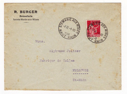 Lettre 1936 Sainte Marie Aux Mines Burger Boissellerie Haut Rhin Mulhouse - 1932-39 Frieden