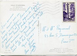 ANDORRE FRANCAIS CARTE POSTALE DEPART ANDORRE-LA VIEILLE 2-9-1960 POUR LA FRANCE - Brieven En Documenten