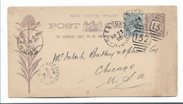 NSW110 / Ganzsache (stationery) USA Via Vancouver 1896, Aufgewertet Mit Zusatzmarke - Storia Postale