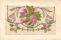 CPA Brodée - Broderie Fleurs - La Partie Brodée S'ouvre Comme Une Enveloppe Pour Glisser Un Message à L'intérieur - Brodées