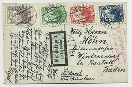 AUSTRIA 2G+6G+5G+8G KARTE CARTE AVION AIR MAIL WIEN 1 15.IV .1927 TO GERMANY  VIA LUFT POST MUNCHEN - Briefe U. Dokumente