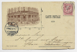 LOUVAIN CARTE PRIVEE ENTETE CARILLON DE LOUVAIN 1902 TO ALSACE - Cafés, Hôtels, Restaurants