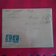 LETTRE SUBDIVISION DE FREJUS POUR HYERES 1914 - Briefe U. Dokumente