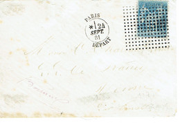 DAGUIN Essai 196 Points 24 Septembre 1881  Avec étoile En Place Du N° De Levée Sur Devant D'enveloppe Mignonnette   L48 - Sellado Mecánica (Otros)
