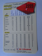 D190467 AIR LITHUANIA -  TIMETABLE  - Summer  1999 - Europe