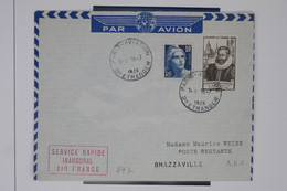 C1 FRANCE   BELLE LETTRE 1946 VOYAGE INAUGURAL AIR FRANCE PARIS BRAZZAVILLE CAMEROUN +++AFFRANC. PLAISANT - 1960-.... Lettres & Documents