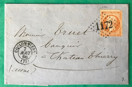 France N°23 Sur Lettre Coulommiers (73) 7.8.1866 + GC 1172 - (C515) - 1849-1876: Klassik