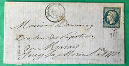 France N°14 Sur Lettre Coulommiers (73) 22.12.1859 + PC 985 - (C516) - 1849-1876: Période Classique