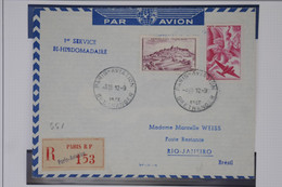C1 FRANCE   BELLE LETTRE RECOM. 1946 PARIS RIO BRESIL +AFFRANC. PLAISANT - 1960-.... Briefe & Dokumente