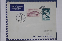 C1 FRANCE   BELLE LETTRE RECOM. 1946 PARIS RIO BRESIL++GRIFFE AU VERSO+AFFRANC. PLAISANT - 1960-.... Briefe & Dokumente