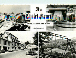 St Jacques Des Blats * Hôtel Restaurant AU CHALET FLEURI * Cpa 4 Vues - Andere & Zonder Classificatie