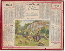 Almanach Des Postes Et Des Télégraphes  1941  Bergère Bords De La Creuse - Grand Format : 1941-60