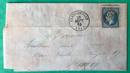 France N°22 Sur Enveloppe TAD Claye-Souilly (73) 26.9.1864 + GC 1043 - (C522) - 1849-1876: Klassik
