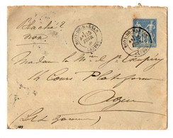 TB 3495 - 1888 - LSC - Entier Postal Enveloppe Type / MP MONT DE MARSAN Pour Mme La Marquise De SAINT - EXUPERY à AGEN - Standard Covers & Stamped On Demand (before 1995)