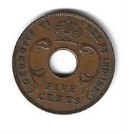 East Africa 5 Cents 1942  Km 25.2    Vf+ - Colonia Británica