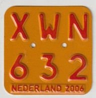 License Plate-nummerplaat-Nummernschild Moped-wheelchair Nederland-the Netherlands 2006 - Plaques D'immatriculation