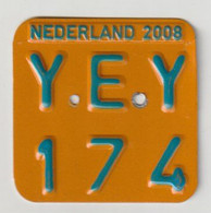 License Plate-nummerplaat-Nummernschild Moped-wheelchair Nederland-the Netherlands 2008 - Plaques D'immatriculation