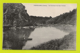 23 FRESSELINES Vers Dun Le Palestel Confluent Des Deux Creuses Homme En Barque A De Nussac édit Guéret VOIR DOS - Dun Le Palestel