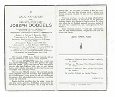 Doodsprentje Pastoor / Priester 1952 : Tielt-Brugge-Oostende : Joseph Dobbels . - Religión & Esoterismo