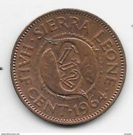 Sierra Leone 1/2 Cent 1964  Km 16 Bu/ms65 - Sierra Leone