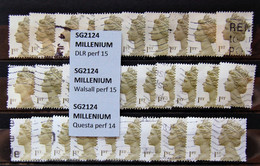 Great Britain - Machin SG2124 / 2124D Stamps 1st Millenium Differents Printing & Perforations * 10 (used) - Série 'Machin'