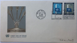 États-Unis - New York - United Nations - FDC - 17 Septembre 1962 - 1961-1970