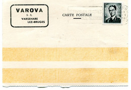 1958 Kaart Van VAROVA SA  Varsenare Brugge Machinefabriek En Gieterij - Gefr. 1.50 Fr - Briefe U. Dokumente